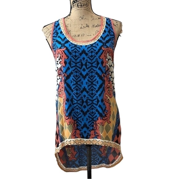 BILLY By Flying Tomato Aztec Boho Hi Low Tank Size Small - Picture 4 of 8